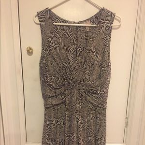 Banana Republic empire brown zebra dress